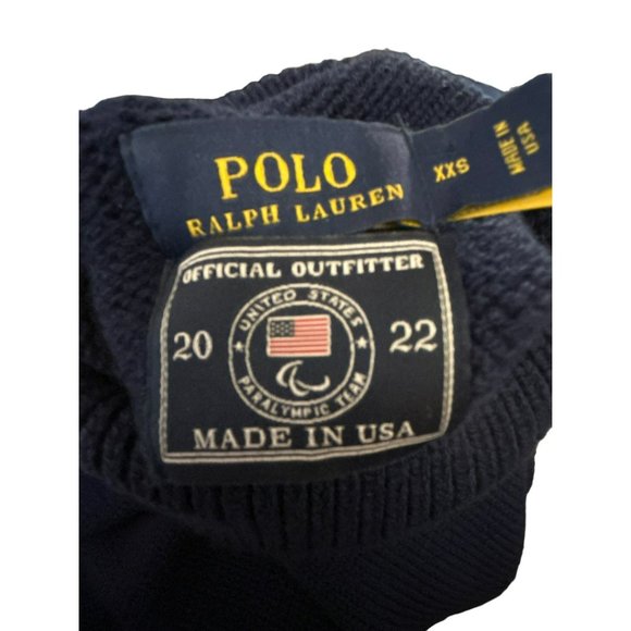 Polo Ralph Lauren Unisex Official Paralympic Olympic 2022 Navy Blue Wool Winter - Picture 6 of 8